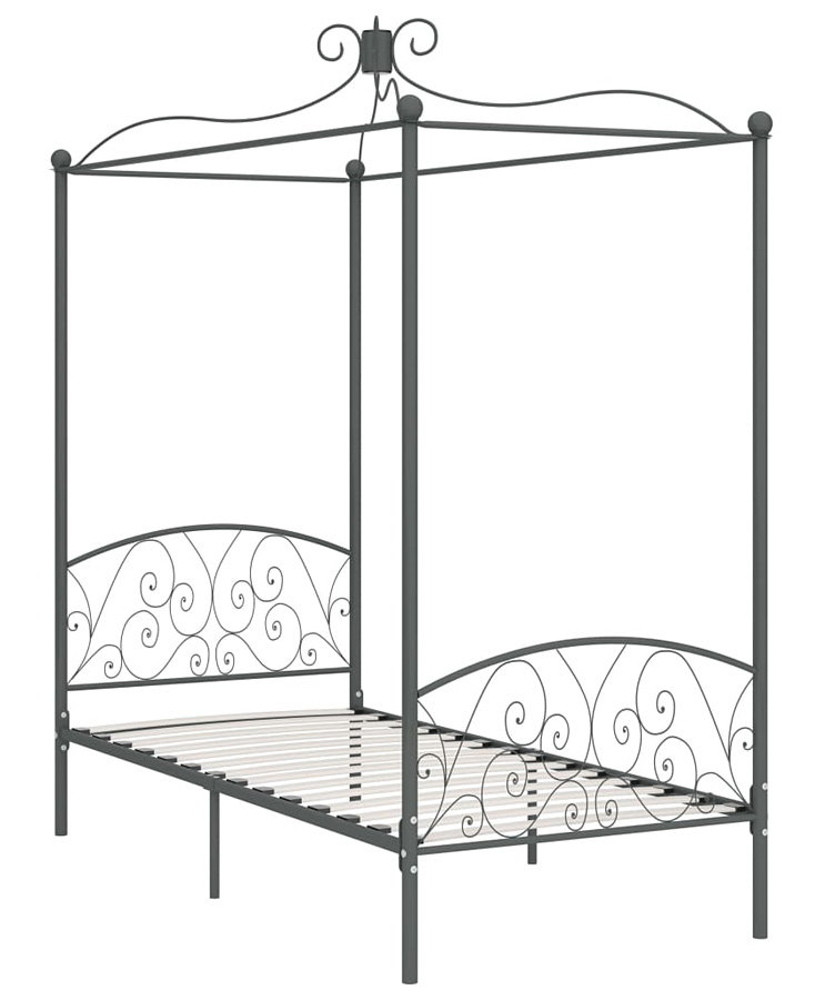Szare pojedyncze łóżko metalowe 90x200 cm - Orfes