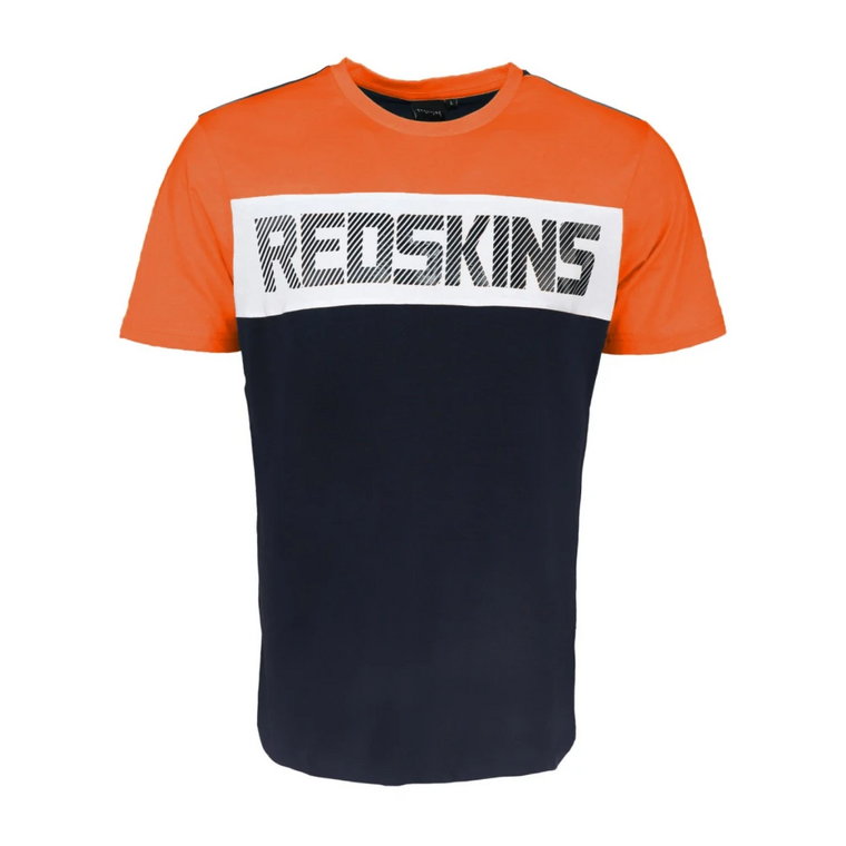 T-shirt z logo i paskiem z elastanu Redskins