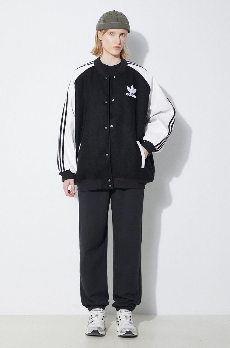 adidas Originals kurtka bomber SST Oversize VRCT damski kolor czarny przejściowa oversize IR5519