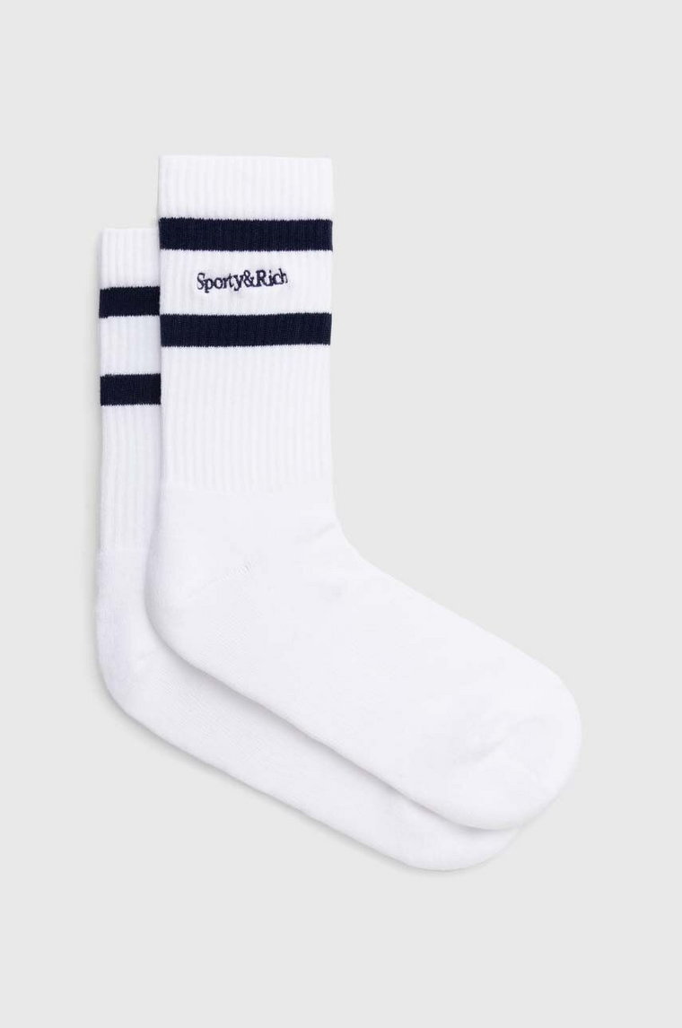 Sporty & Rich skarpetki New Serif Socks damskie kolor biały SO922WH