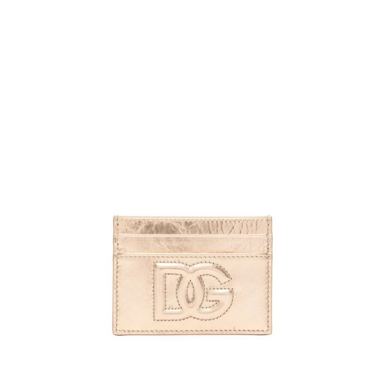 Portfel z efektem metalicznym i tłoczonym logo Dolce & Gabbana