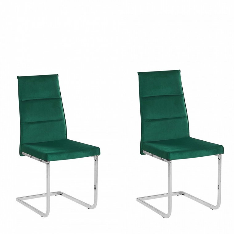 Zestaw 2 krzeseł do jadalni welurowy zielony ROCKFORD kod: 4251682236089