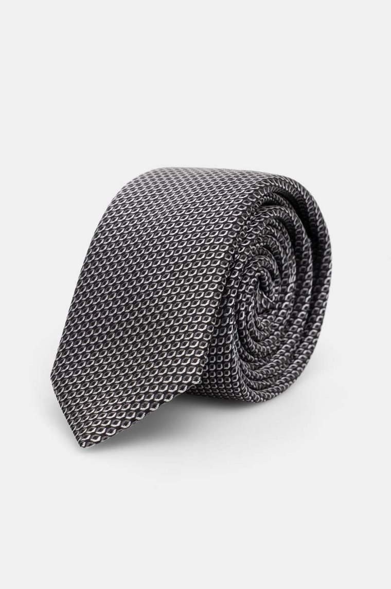 HUGO krawat jedwabny kolor czarny 50520640