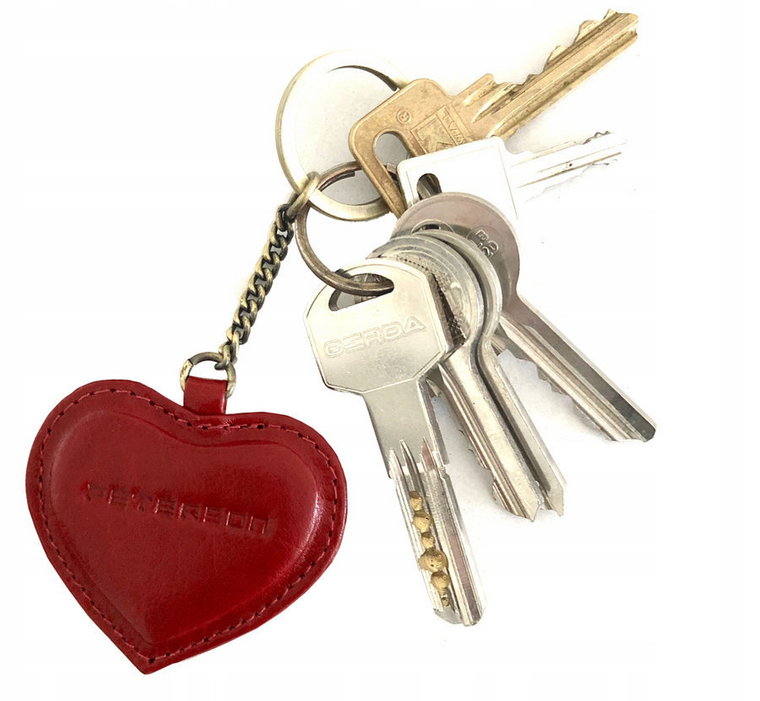 Skórzany brelok do kluczy w kształcie serca - Peterson