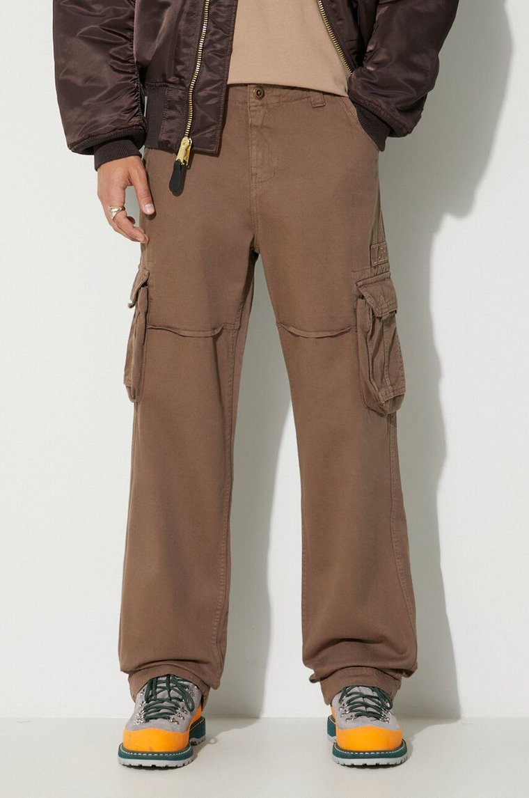 Alpha Industries spodnie bawełniane Jet Pant kolor beżowy proste 101212.183