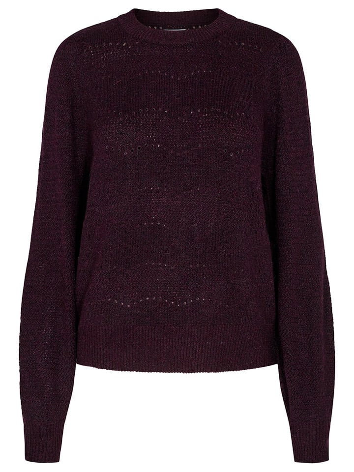 NÜMPH Sweter "Zita" w kolorze ciemnofioletowym