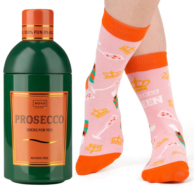 Skarpetki damskie SOXO Prosecco w butelce