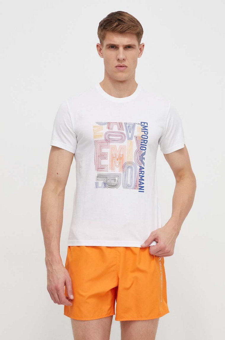 Emporio Armani Underwear t-shirt bawełniany lounge kolor biały z nadrukiem