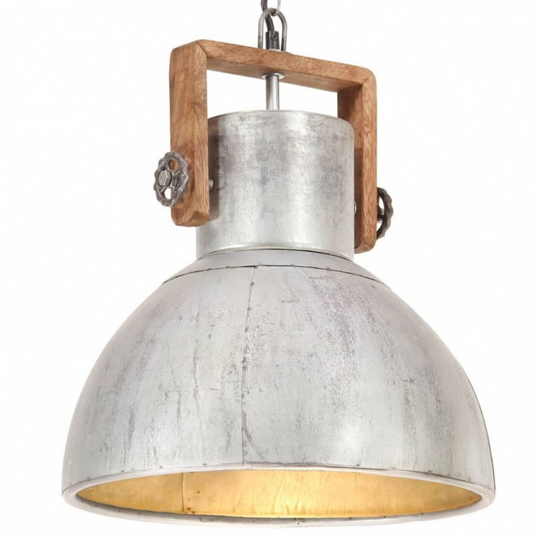 Industrialna lampa wisząca, 25 W, srebrna, okrągła, 40 cm, E27 kod: V-320529