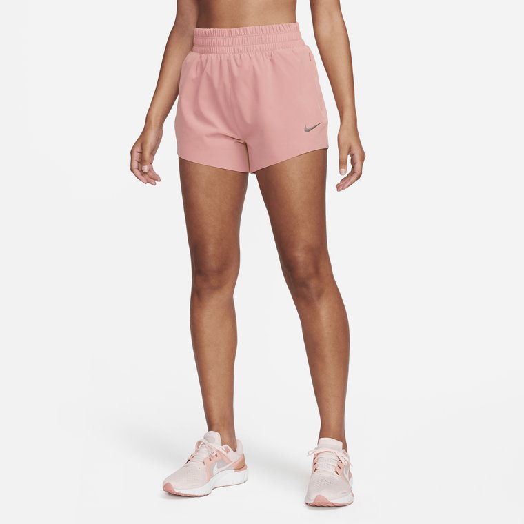 Damskie spodenki do biegania z wszytą bielizną i kieszeniami o wysokim stanie 8 cm Nike Dri-FIT Running Division - Czerń