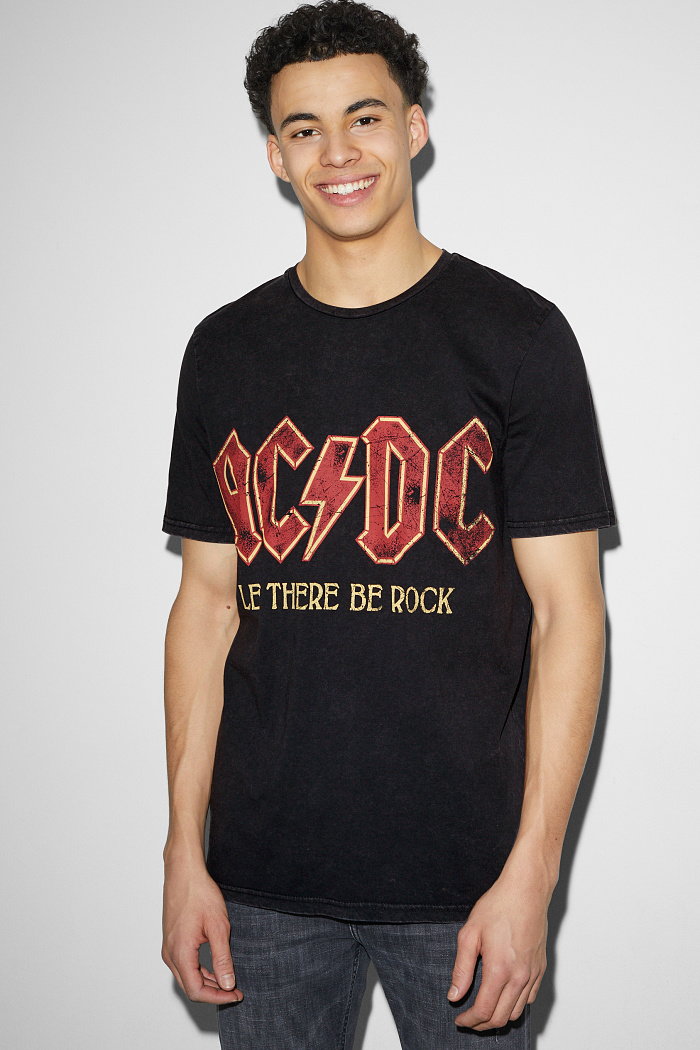 C&A T-Shirt-AC/DC, Czarny, Rozmiar: XS