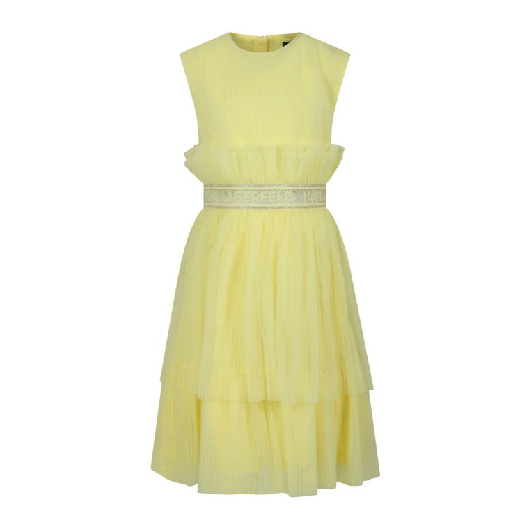 Żółta Elegancka Sukienka z Tiulu Karl Lagerfeld