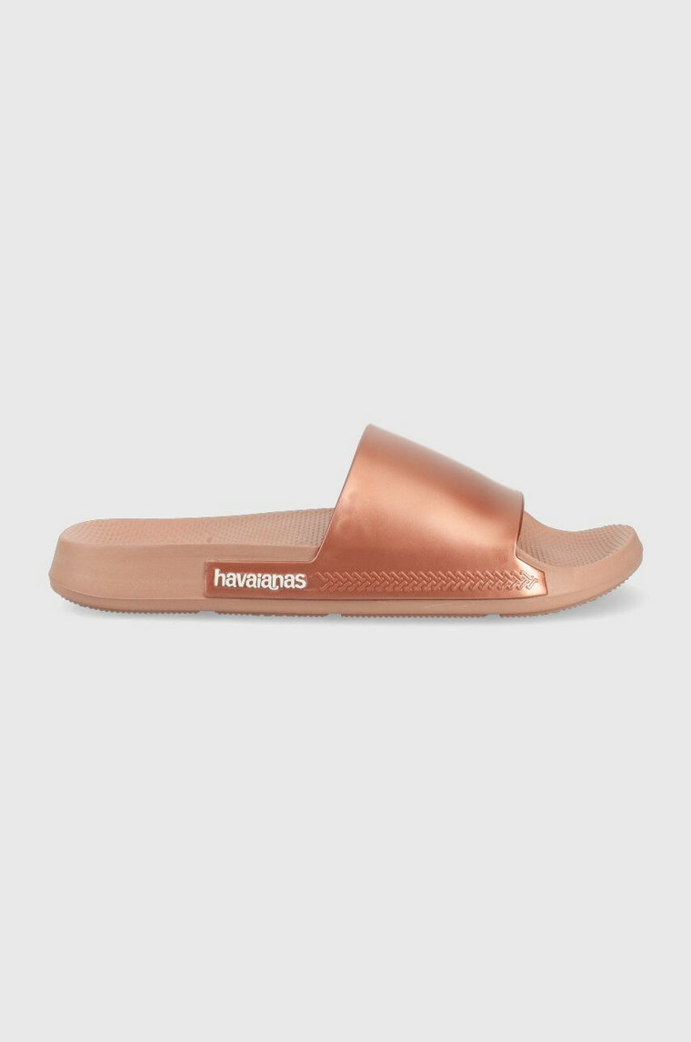 Havaianas klapki Slide Classic damskie kolor złoty 4147131.3544