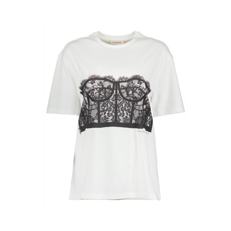 Bestseller Gorset T-Shirt: Biały, Rozmiar 40 Alexander McQueen