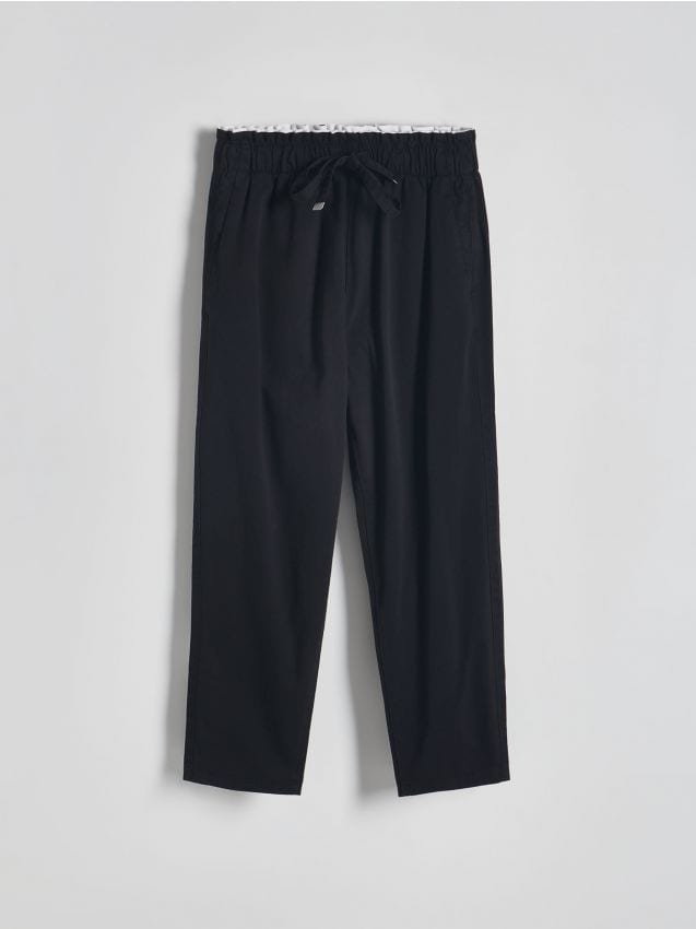 Reserved - Bawełniane spodnie jogger - czarny