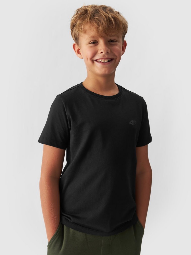 T-shirt gładki chłopięcy - czarny
