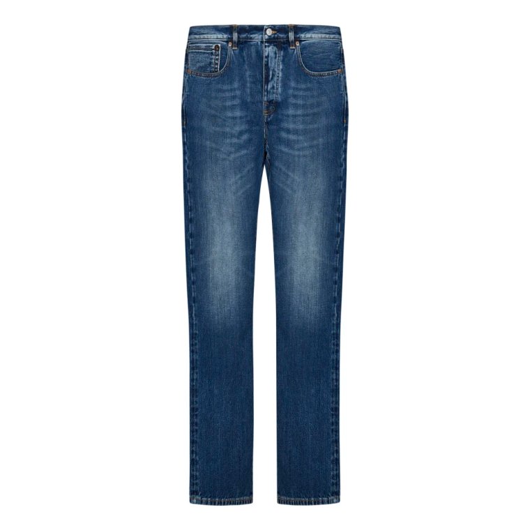 Niebieskie Jeansy Regular Fit Indigo Bawełna Fortela