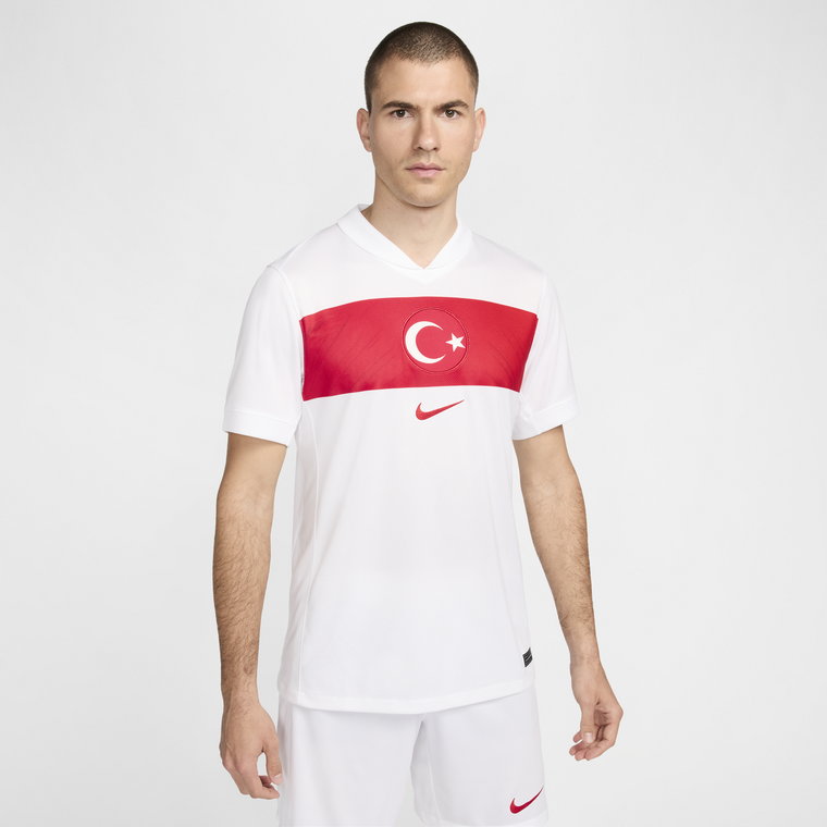 Męska koszulka piłkarska Nike Dri-FIT Turcja Stadium 2024/25 (wersja domowa) (replika) - Biel