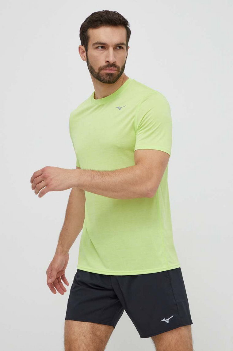 Mizuno t-shirt do biegania Impulse Core kolor zielony J2GAA519