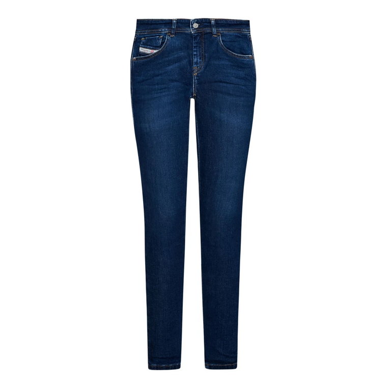 Niebieskie Super Skinny Jeans z Logo Diesel