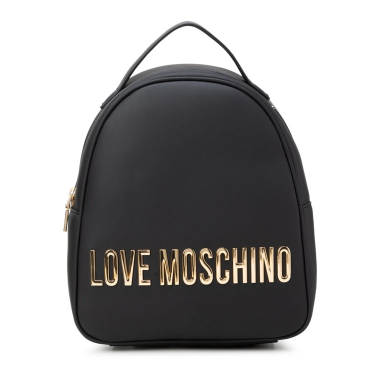 Czarny Plecak z metalowym logo Love Moschino