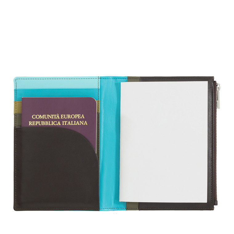 DUDU Travel Passport RFID Portfel na dokumenty ze skóry z bocznym zamkiem błyskawicznym Odpowiednie banknoty blokowe A6