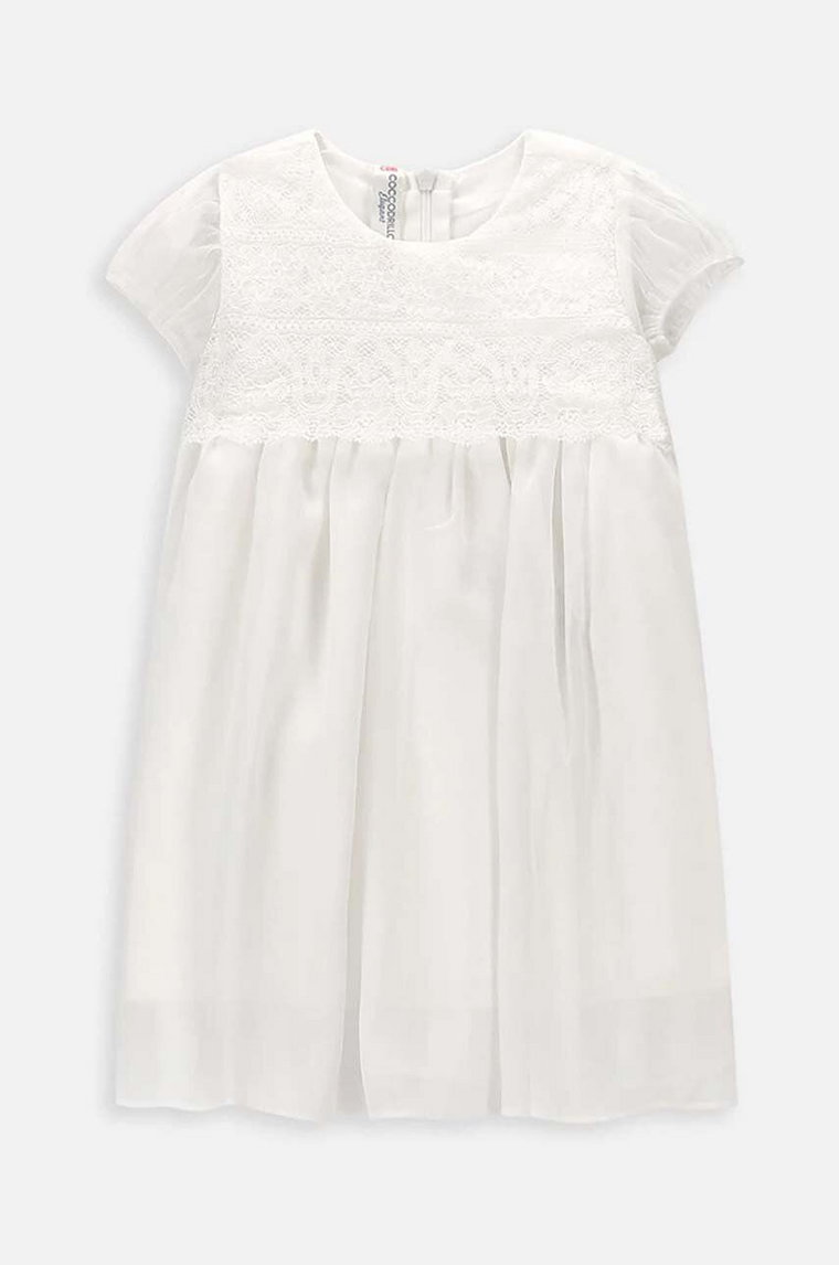 Coccodrillo sukienka niemowlęca kolor biały mini prosta