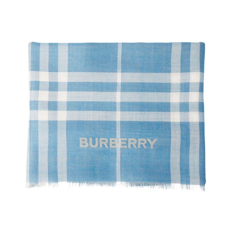 Wełniany Szal w Klasyczny Kratę Burberry