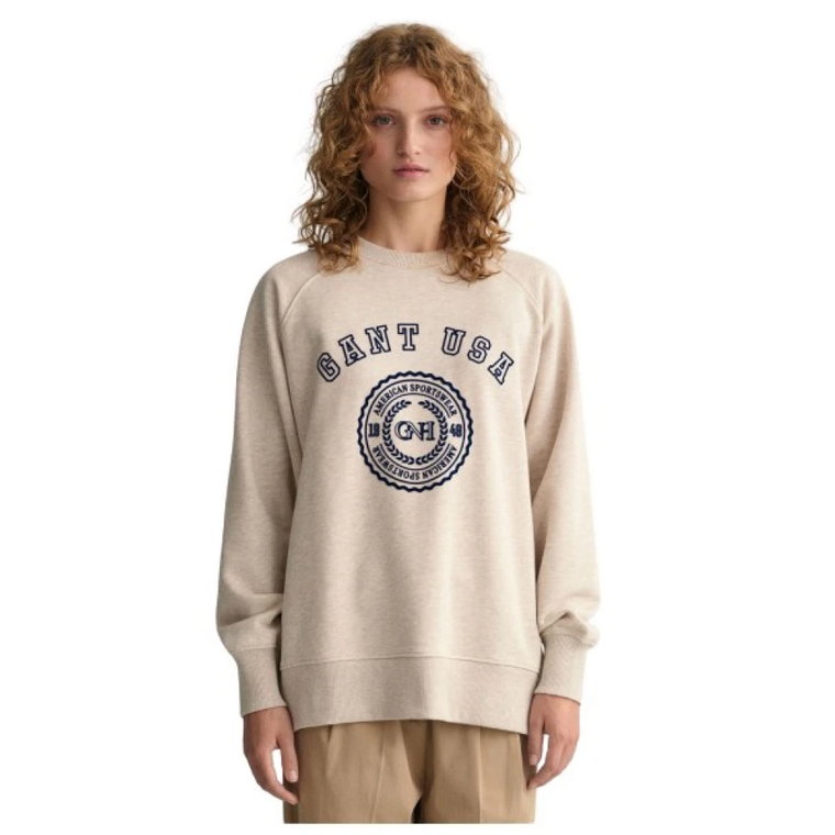 Oversize American Sportswear Sweat z Organicznego Bawełny Gant