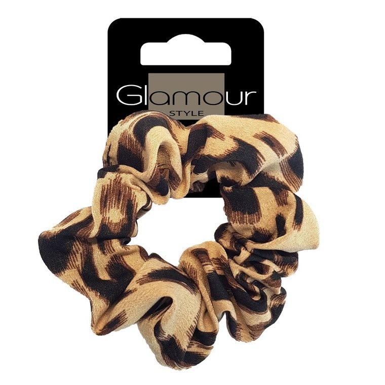 Glamour Zawijka scrunchie gumka do włosów Panterka