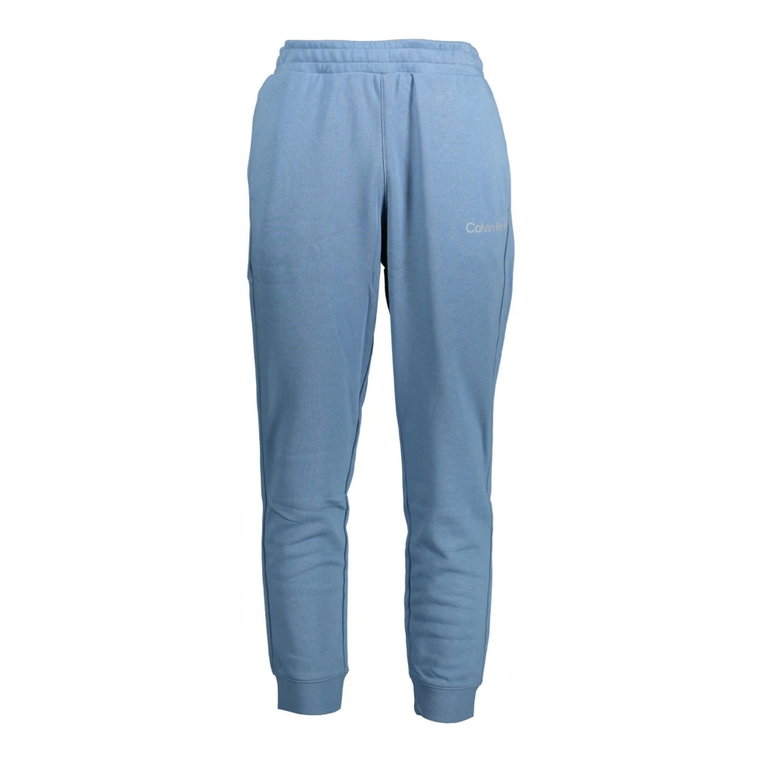 Niebieskie Bawełniane Spodnie Sportowe z Elastycznym Pasem Calvin Klein