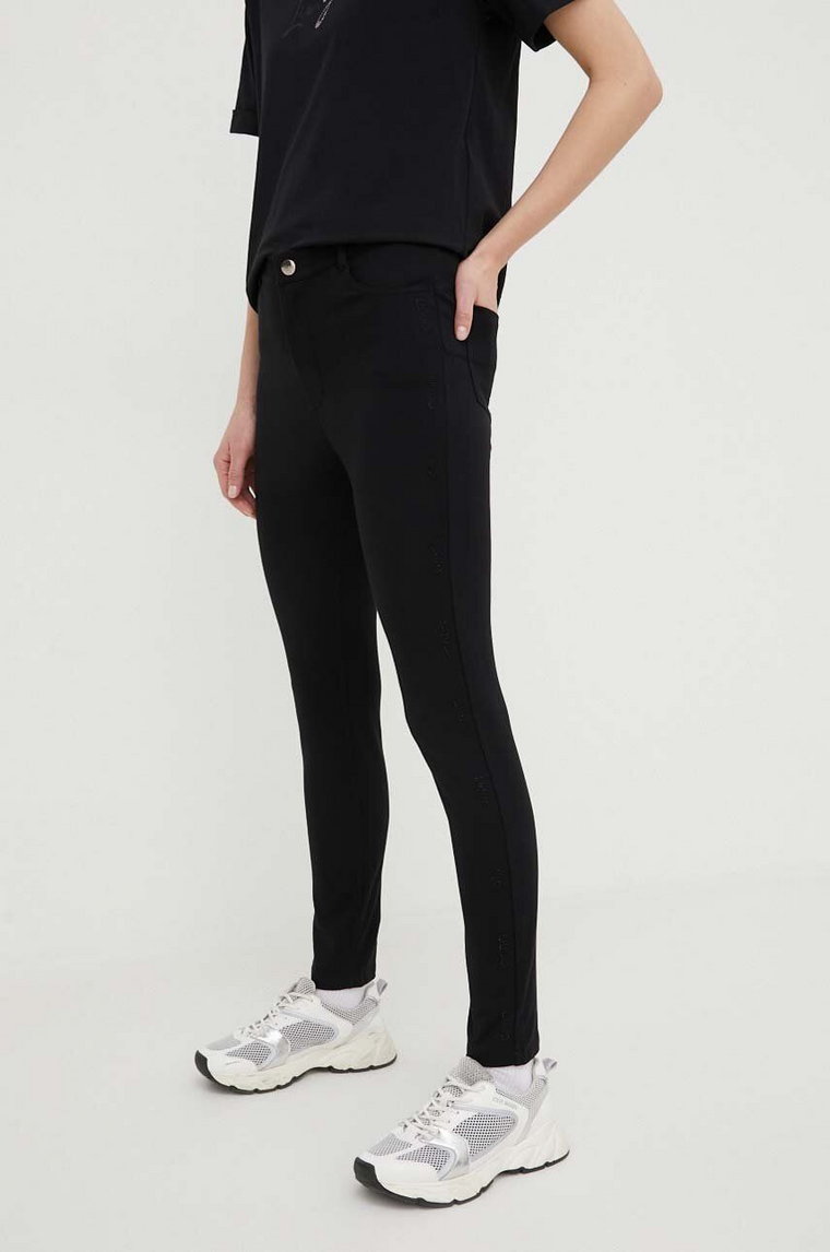 Liu Jo spodnie damskie kolor czarny dopasowane high waist