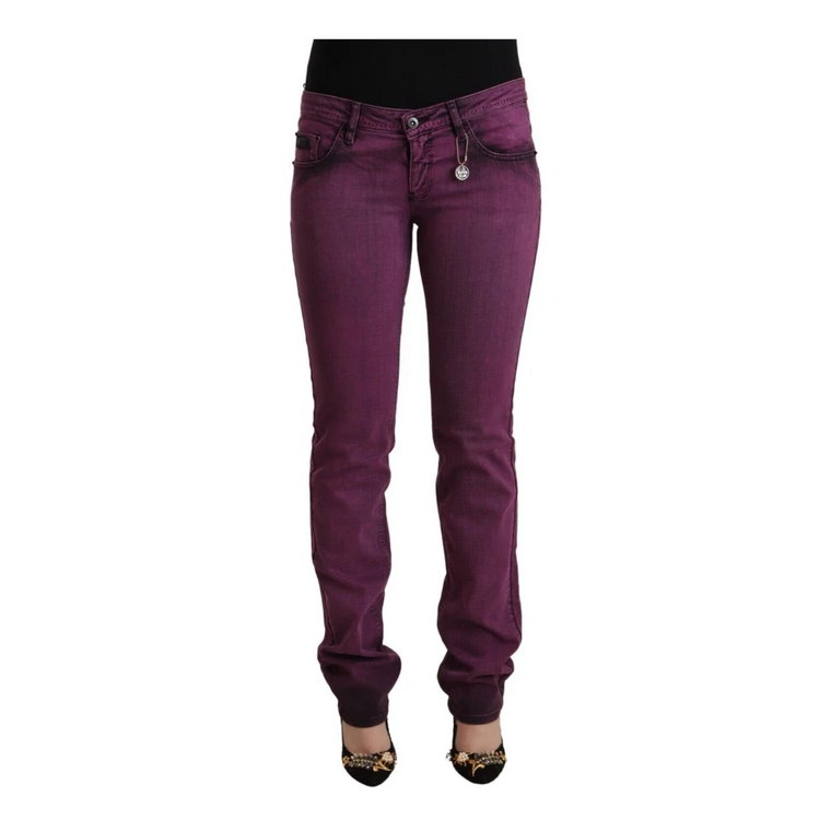 Purple Cotton Stretch Slim Fit Denim Jeans Costume National