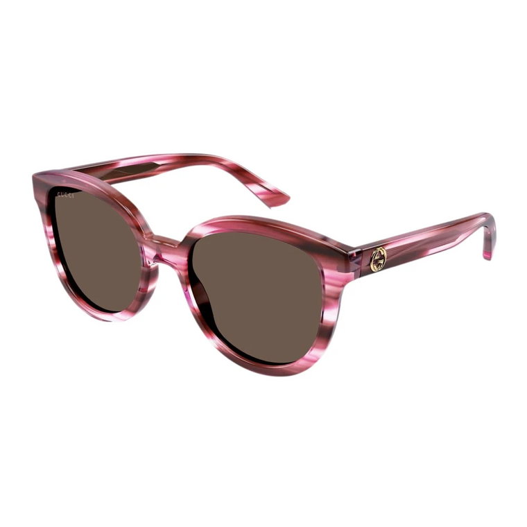Oversize okrągłe okulary przeciwsłoneczne w kształcie kocich oczu w kolorze różowym Gucci