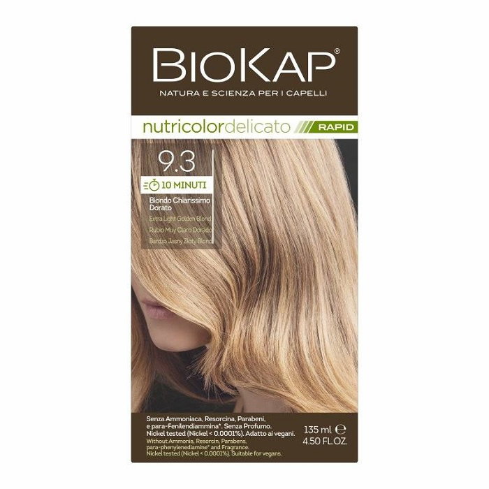 Biokap Nutricolor Delicato Rapid Farba do włosów,  9.3 Bardzo Jasny Złoty Blond