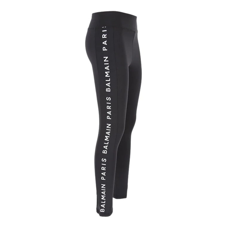 Eleganckie czarne legginsy dla fashionistek Balmain