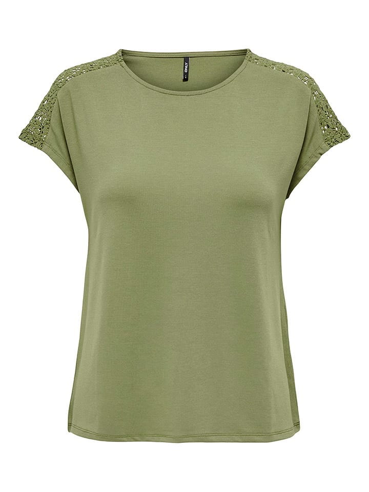 ONLY Koszulka "Thea" w kolorze oliwkowym