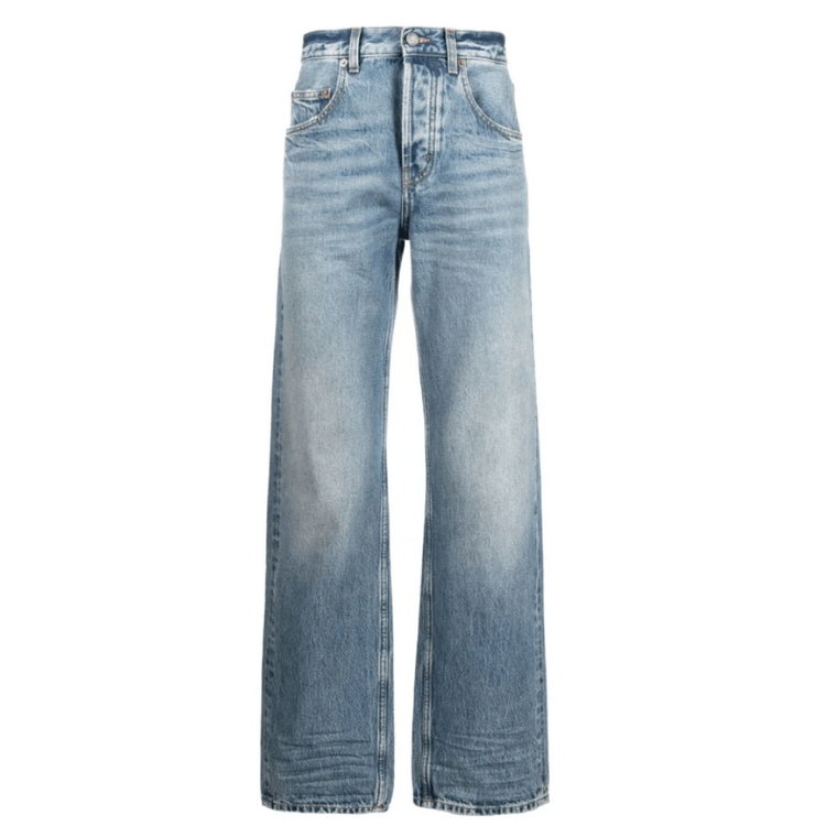 Jasnoniebieskie Straight-Leg Jeans Saint Laurent