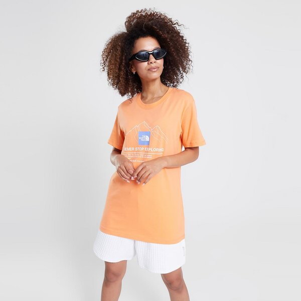 THE NORTH FACE T-SHIRT MOUNTAIN OUTLINE SS R CORAL