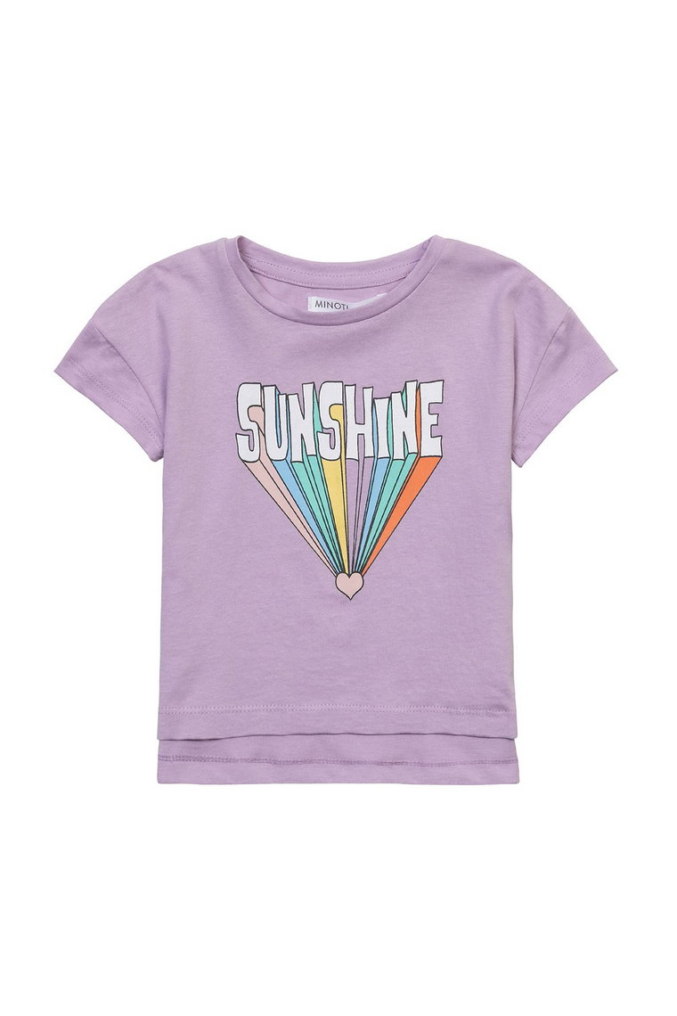 Fioletowy t-shirt dziewczęcy z bawełny- Sunshine