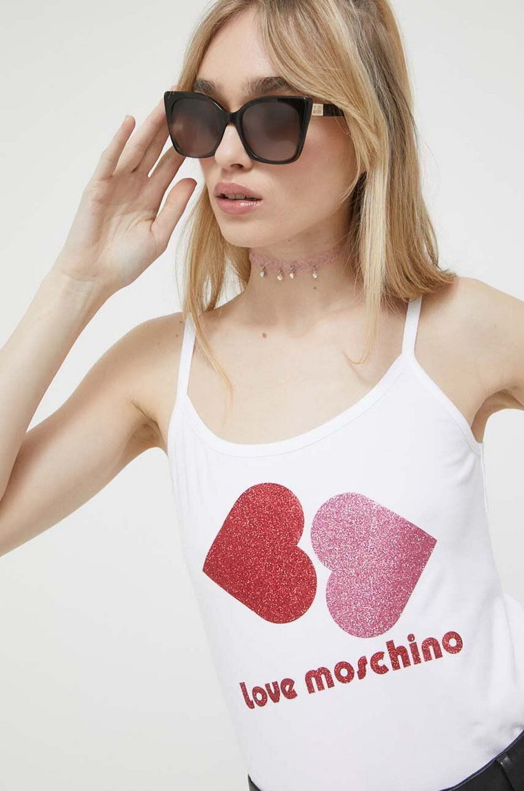 Love Moschino top damski kolor biały