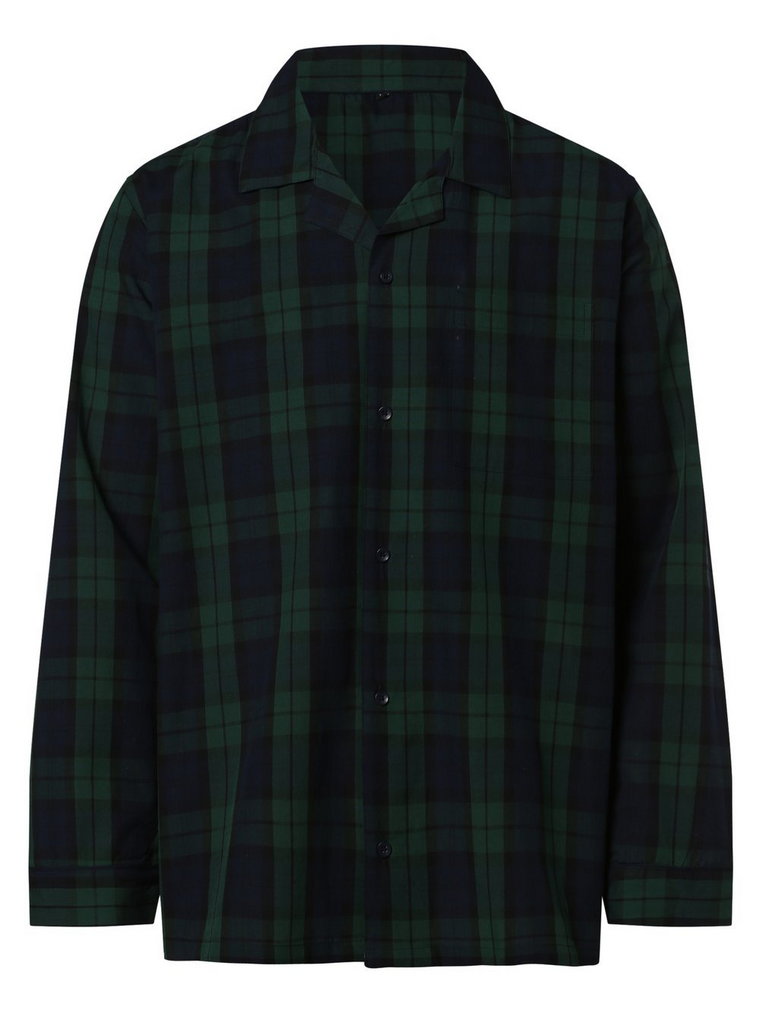 Mc Earl - Męska koszula od piżamy, niebieski|zielony