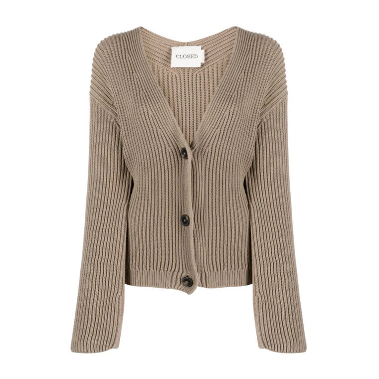 Sepia Brązowy Sweter z Organicznej Bawełny w Wzór Żakardowy Closed