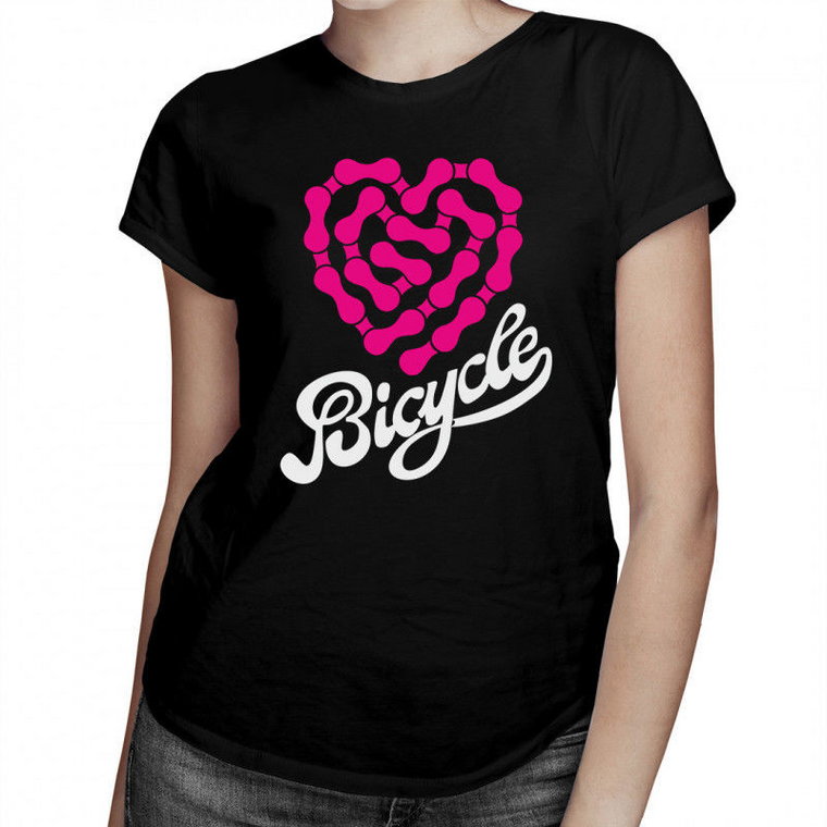 Bicycle heartbeat chain - damska koszulka z nadrukiem