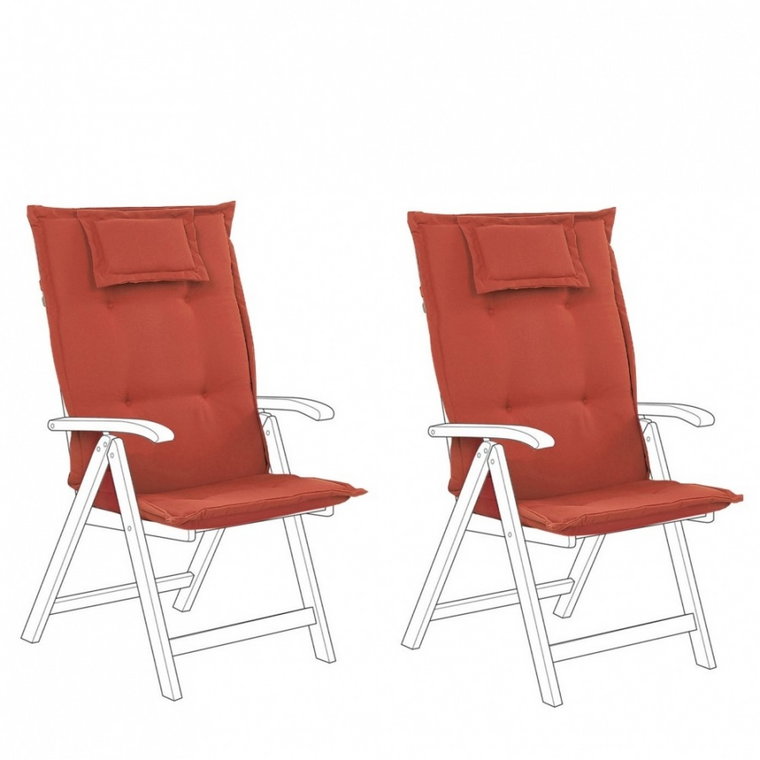 Zestaw 2 poduszek na krzesła ogrodowe czerwony TOSCANA/JAVA kod: 4251682250764