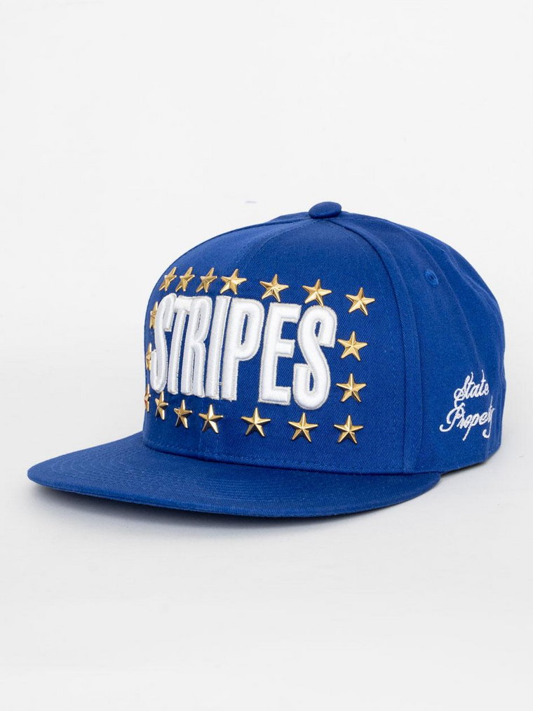 Czapka Z Daszkiem Snapback Niebieska Royal Blue Haft Stripes Stars