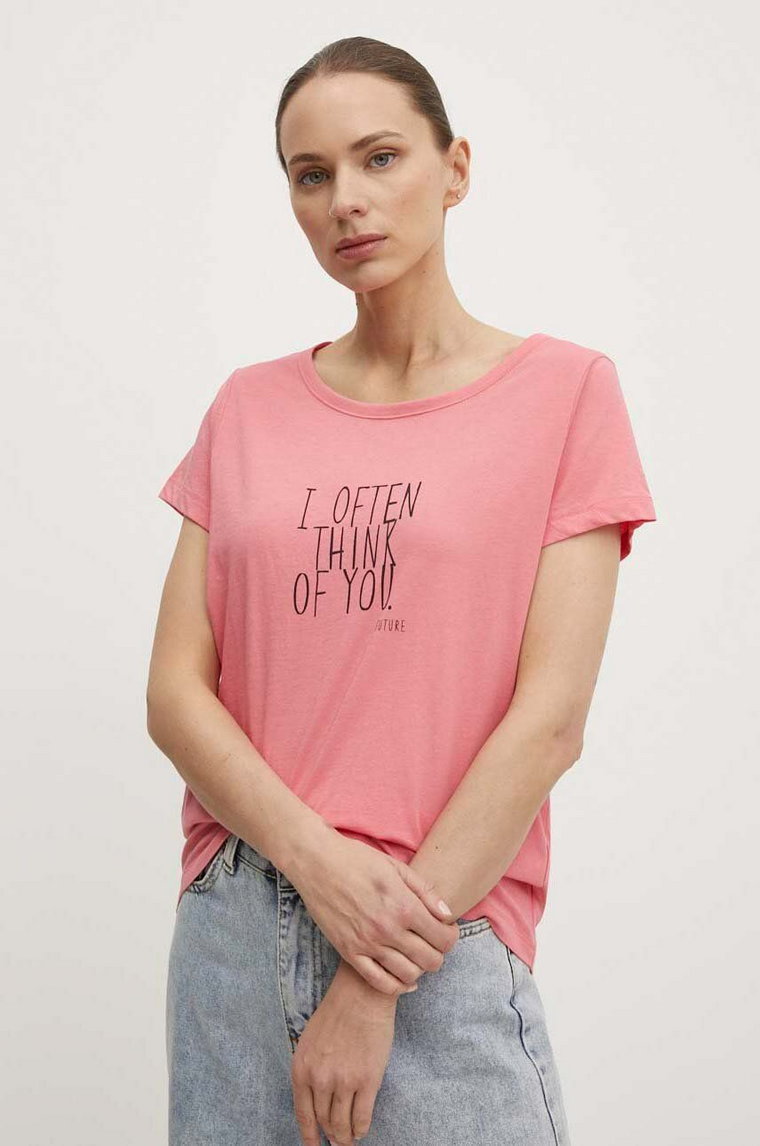 Marc O'Polo t-shirt bawełniany damski kolor różowy 404206751431