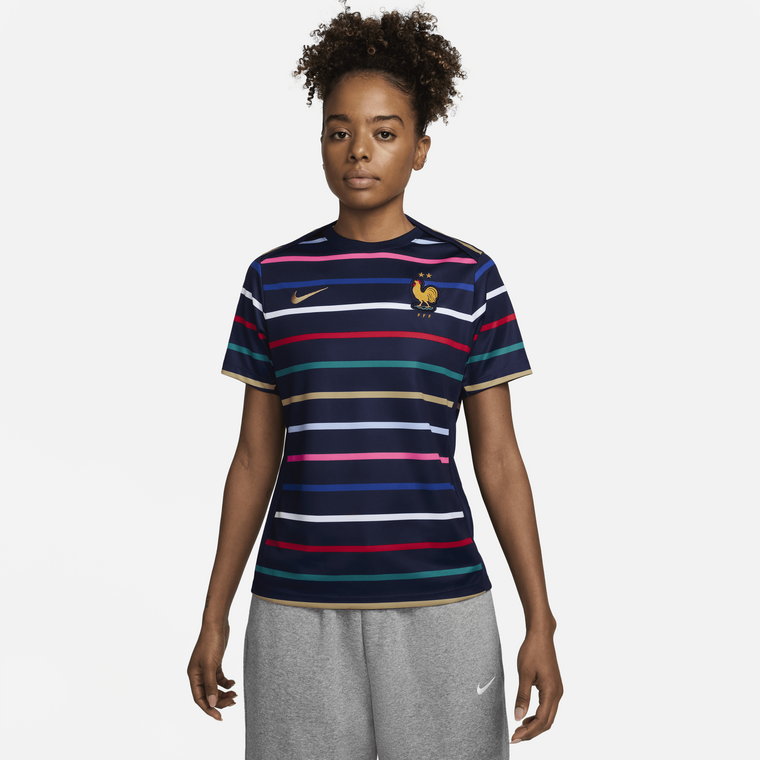 Damska przedmeczowa koszulka piłkarska Nike Dri-FIT FFF Academy Pro (wersja domowa) - Niebieski