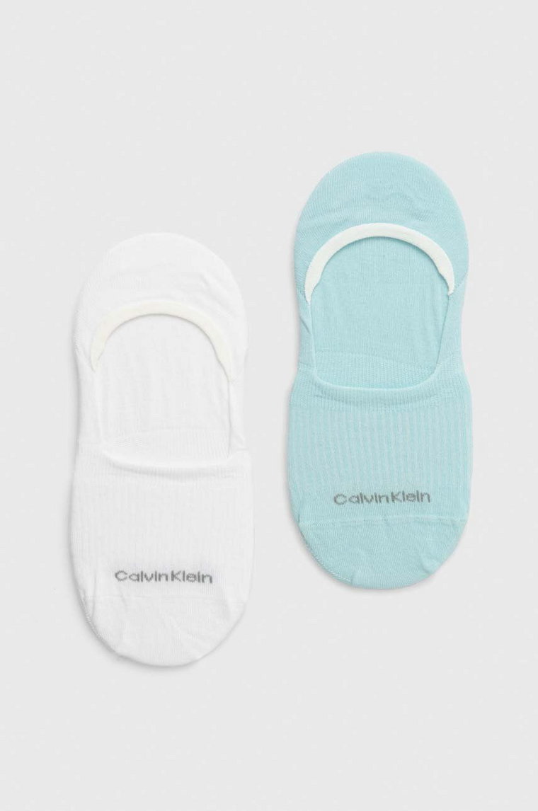 Calvin Klein skarpetki 2-pack damskie kolor niebieski