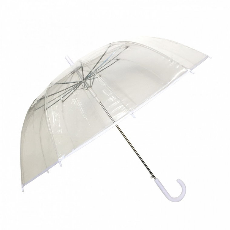Długi parasol przezroczysty 12 żeber, biała bordiu kod: UBUL0302